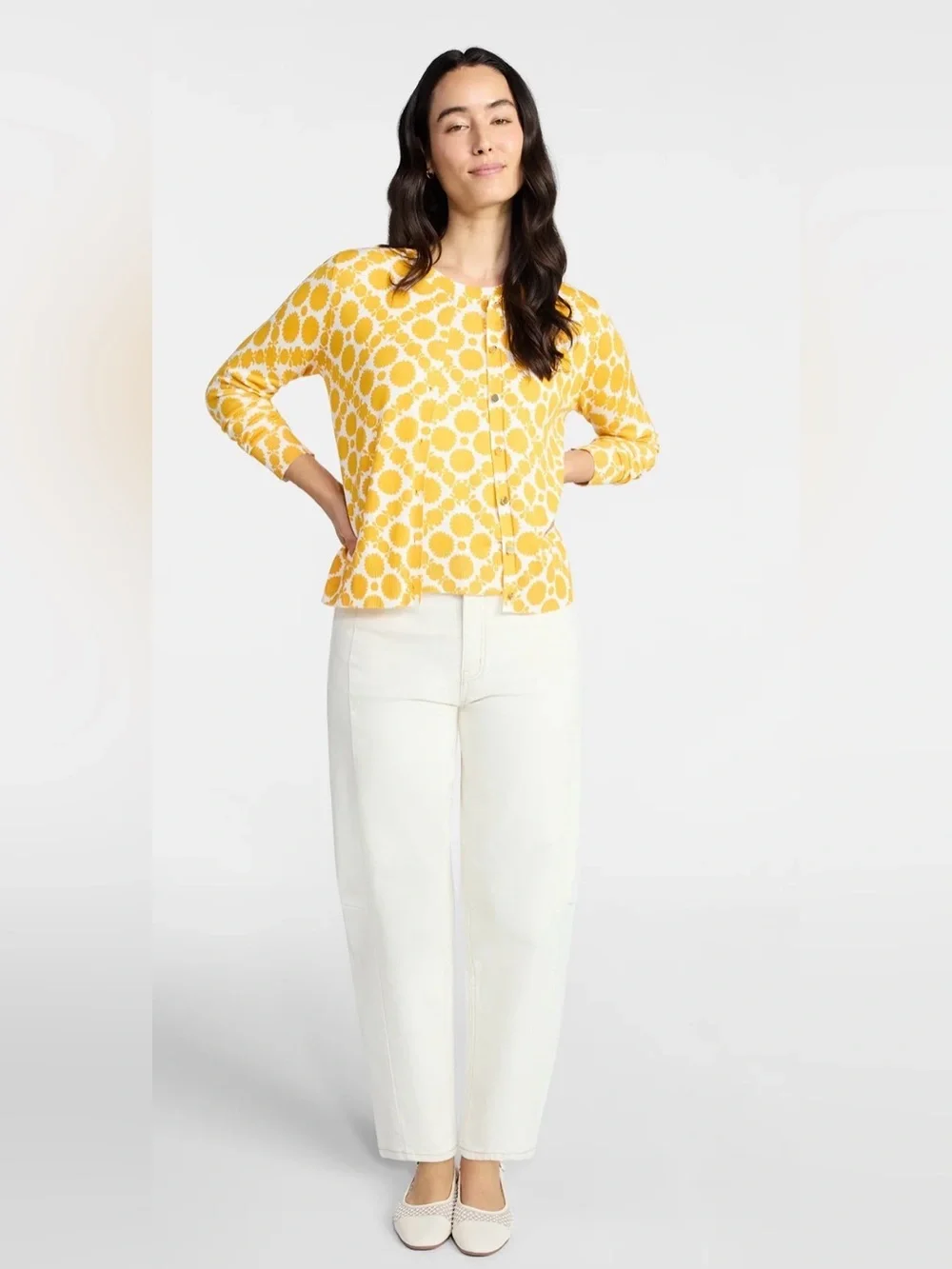 Time and Tru Women XXL 20 Twin Set Cardigan Shell Sweater NWT Saffron Gold - Picture 8 of 9